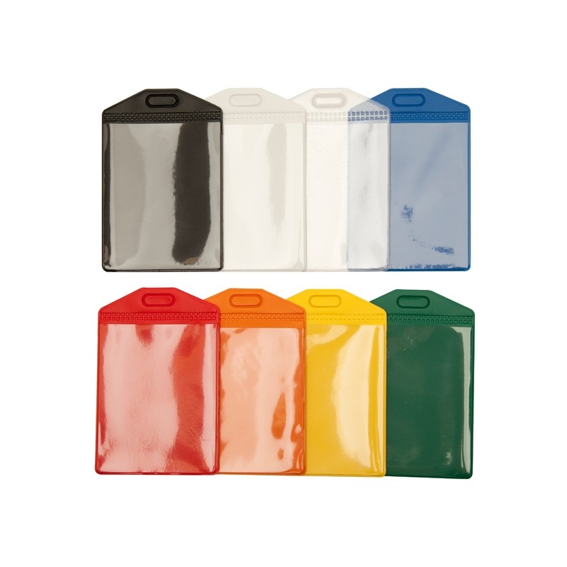 Flexibele vinyl kaarthouder, verkrijgbaar in verschillende kleuren.